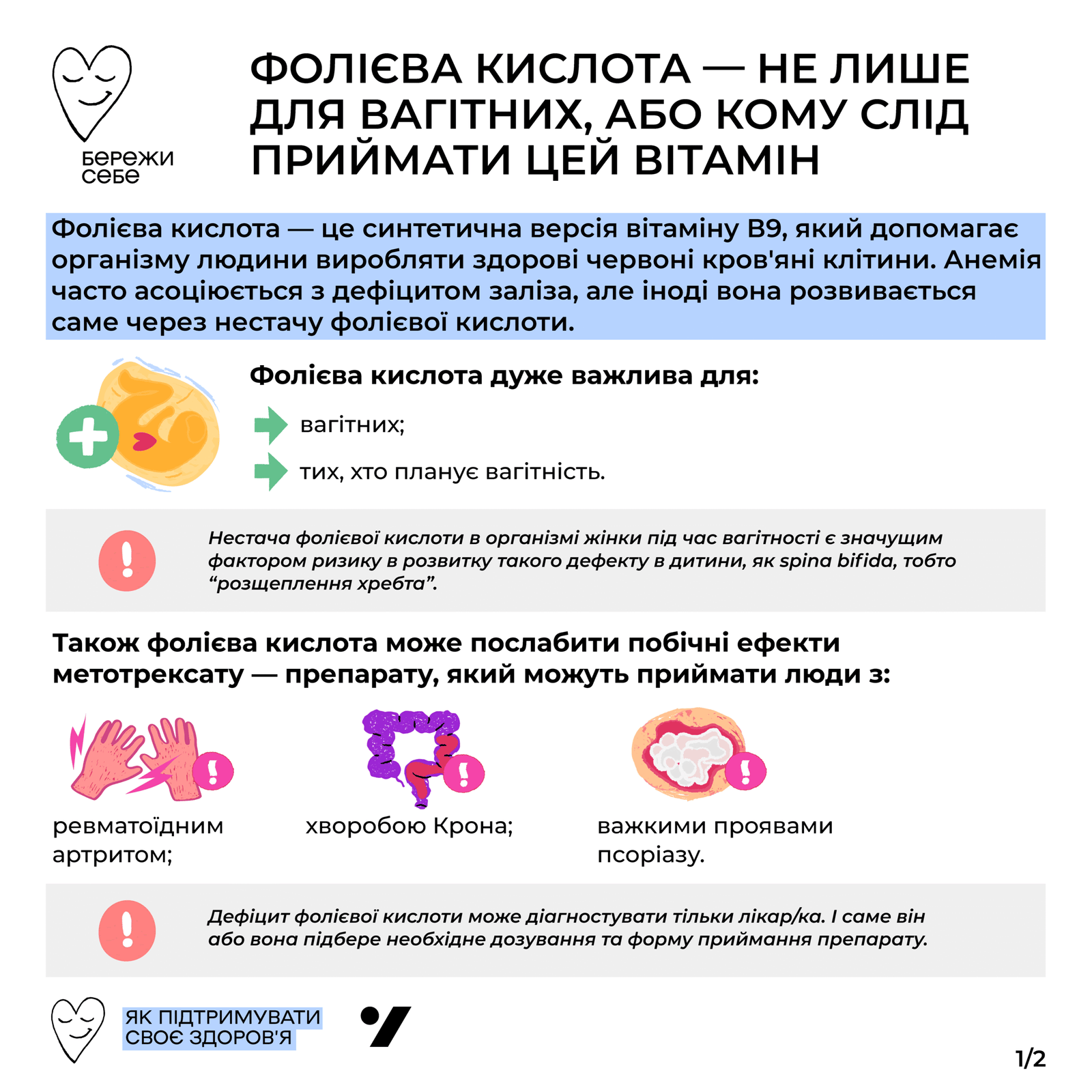 Яка користь фолієвої кислоти для здоров’я та як її вживати?