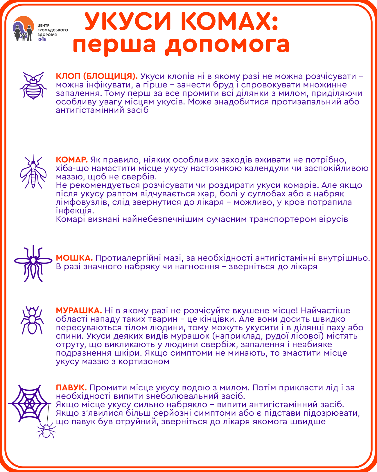 Укуси комах: перша допомога – як швидко зняти симптоми?