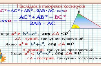 Теорема косинусів: наслідки та практичне застосування в геометрії
