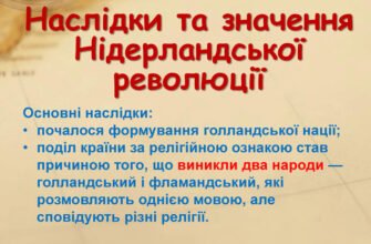 Наслідки національно-визвольної війни в Нідерландах: історичний вплив