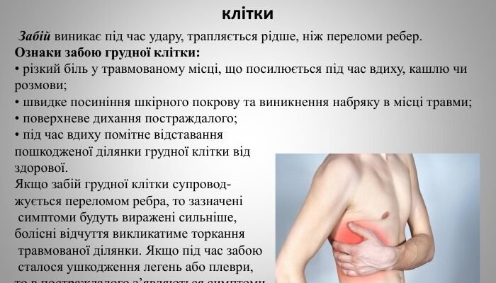 Наслідки забою грудної клітки: що варто знати для швидкого одужання