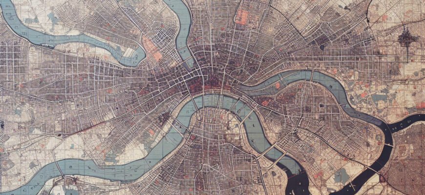 Аркуш мільйонної карти: Київ з позначеннями і мітками для досліджень