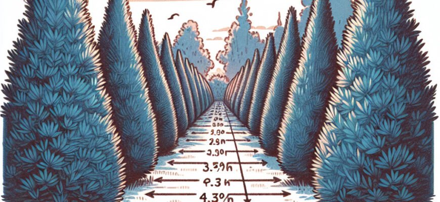 Ідеальна відстань для посадки ялівцю Блю Арроу в живоплоті Ідеальна відстань для посадки ялівцю Блю Арроу в живоплоті