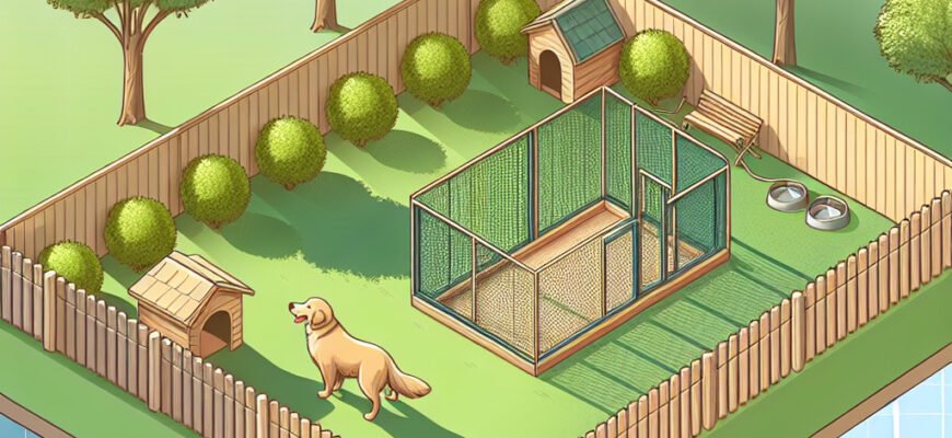 На якій відстані від межі потрібно зводити вольєр для собаки?