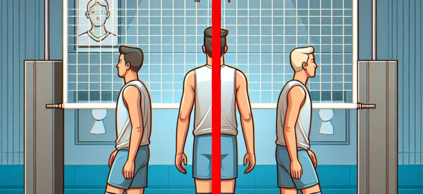 На якій висоті встановити верхній край сітки для хлопців у грі?