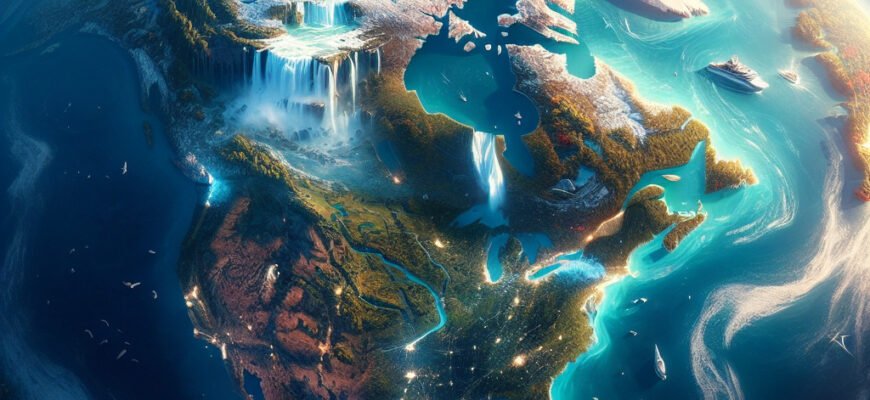 На якому материку розташовані Великі озера та Ніагарський водоспад?