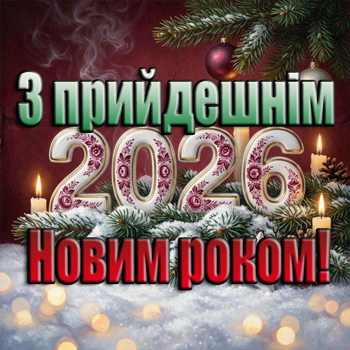 З прийдешнім Новим роком 2026 – листівки (35 картинок) З прийдешнім Новим роком 2026 – листівки (35 картинок)