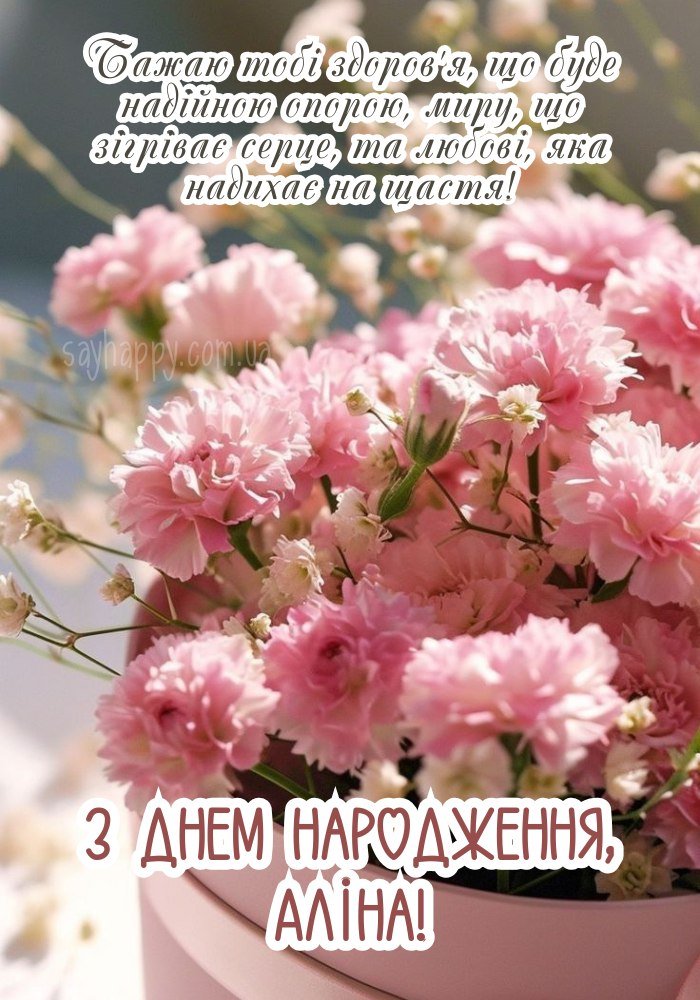Привітання з днем народження Аліни