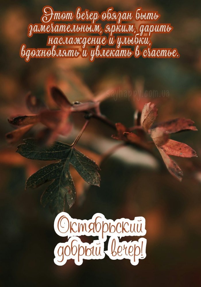Бажаю чудового жовтневого вечора