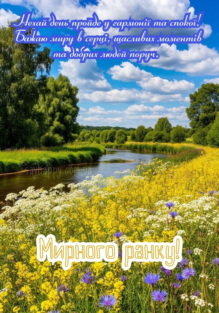Нехай ранкова тиша принесе спокій і душевну рівновагу.