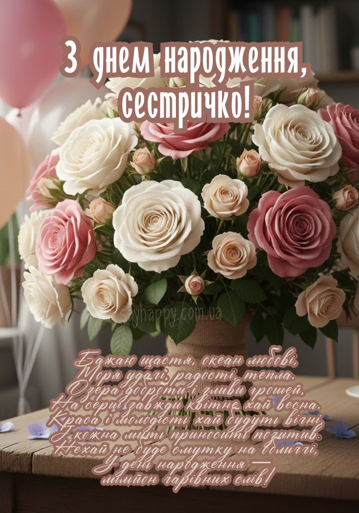 Привітання сестрі з днем народження