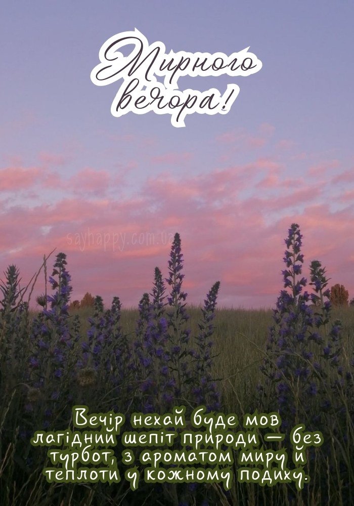 Мирний вечір, у якому хочеться просто дихати