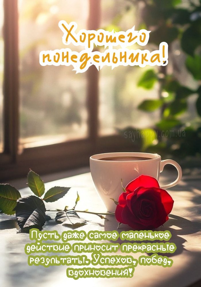 Успішного понеділка з теплотою в серці та світлом в очах.