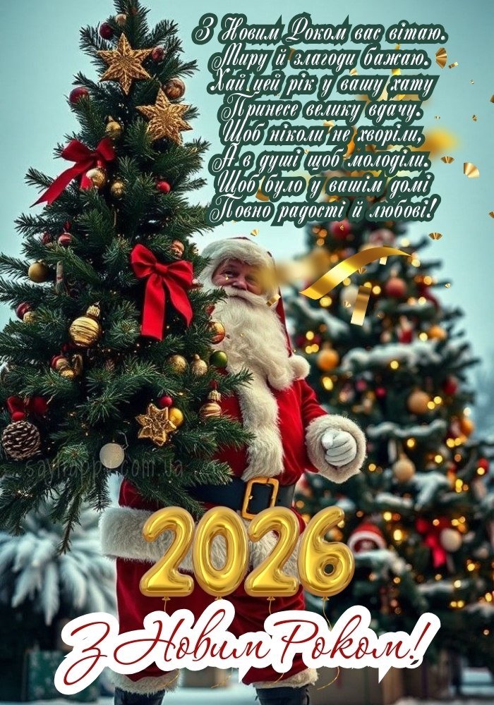 Привітання з Новим роком 2026